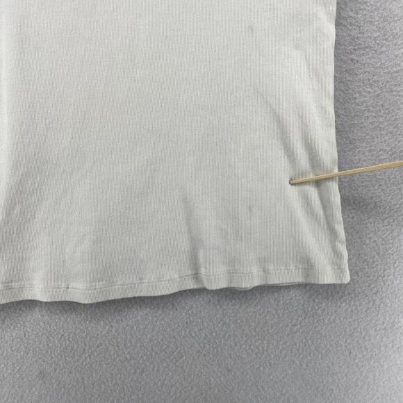 EILEEN FISHER Tank Top L Ribbed Organic Cotton Jersey Cami Scoop Neck Off White - Picture 12 of 13